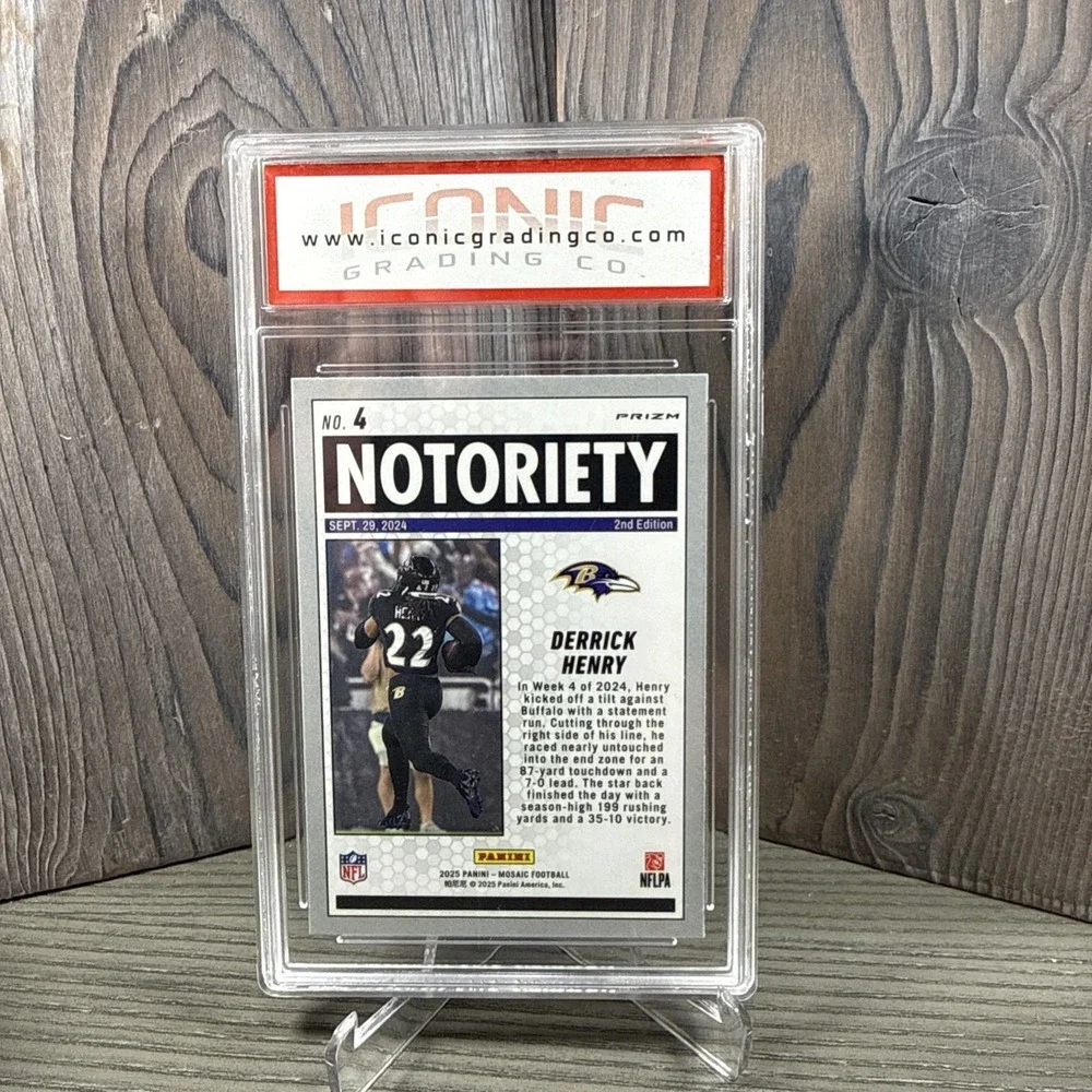 2025 Panini Mosaic-Notoriety Derrick Henry #4 Orange Fluorescent Prizm -‎ 10